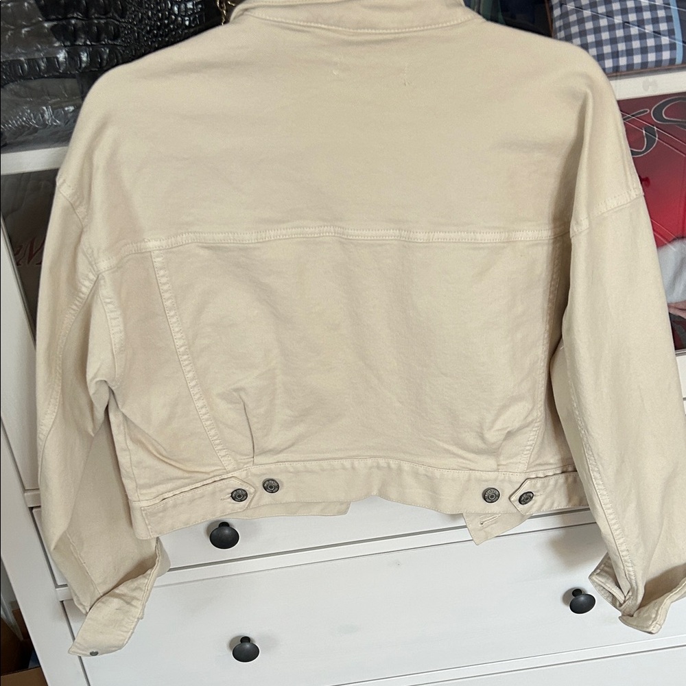 LOFT Light Tan Cropped Jacket - Picture 3 of 3